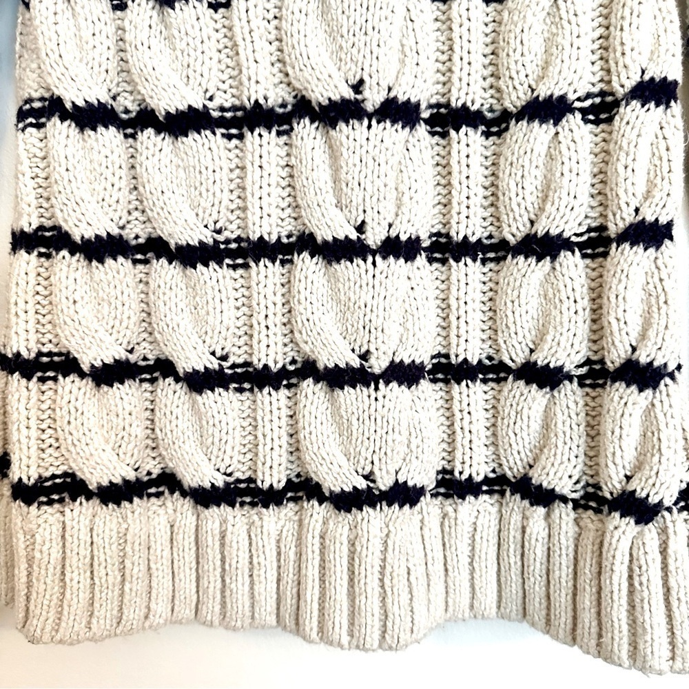 J. Jill Canle Knit Long Sleeve Striped Sweater Navy Cream Size XS - Picture 2 of 7